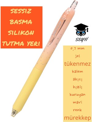 Asitan 0,7 mm Jel Tükenmez Kalem Akıcı Hızlı Kuruyan Mavi Renk Mürekkep Writech Amerikan Marka Sessi