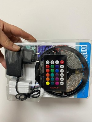 Asitan Panther Rgb Şerit Led, Renkli LED Şerit, Uzaktan Kumandalı, Adaptör Dahil, Dekoratif Aydınlatma