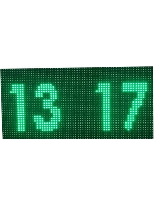 Asitan Yeşil Dijital LED Saat (Kasa Ölçüsü: 16X32 Cm)