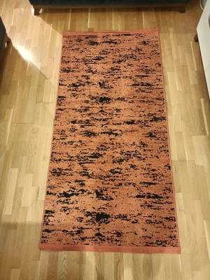 Asitan Lidya/esinti Desenli Yıkanabilir Kaymaz Taban Şönil Makina Halısı (Kiremit, 80 x 200)