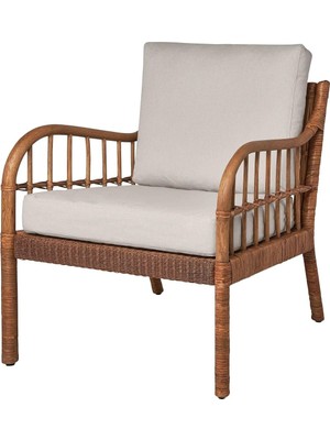 Asitan Rattan Berjer Koltuk, 60X60 Cm, Beyaz, Ergonomik Tasarım