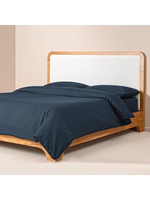 Asitan Yüzde Yüz Pamuk Percale Nevresim Seti 200X220 cm Lacivert - Pure Serisi