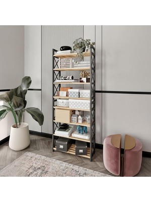 Asitan 8 Katlı Çok Amaçlı Ayakkabılık Raf – 47X18X127 cm Mdf &amp; Plastik Gövde – Qr Kodlu Kola