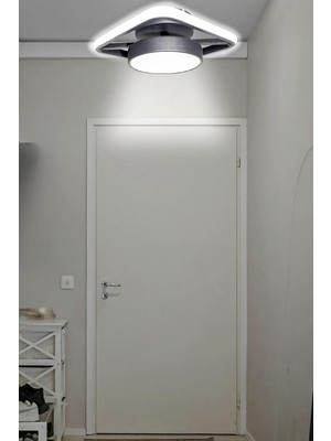 Asitan Alen Tekli Siyah Enerji Tasarruflu Beyaz Işık Modern LED Avize Çocuk Odası Koridor Giyinme Odas�