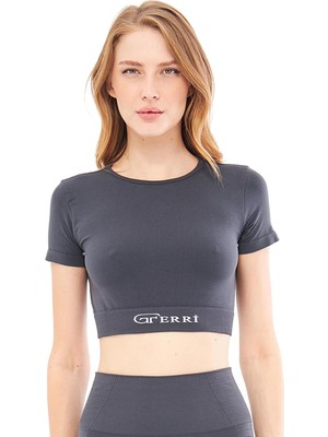 Asitan Giorgina Ferri Yumuşak Dokulu, Esnek Yoga, Koşu, Spor ve Günlük Crop Top Mila