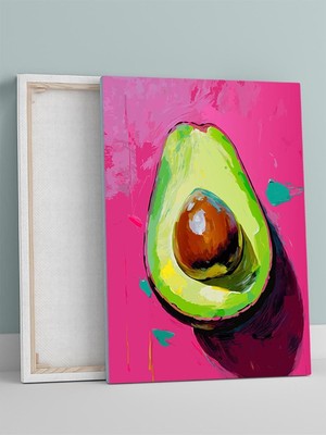 Asitan Avocado Burst, Avokado Patlaması Soyut Sanat Mutfak Kanvas Tablo - Tuval Tablo