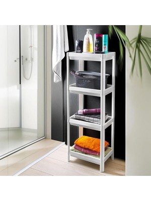 Asitan 4 Katlı Köşe Rafı | Banyo, Mutfak ve Kiler Için Yer Tasarruflu Organizer | Çok Amaçlı Plast