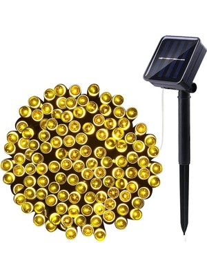 Asitan Güneş Enerjili LED Bahçe Işığı 12 Metre 100 LED Solar Işık Zinciri, IP65 Su Geçirmez, 8 Ay