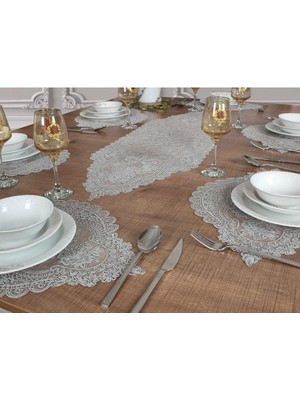 Asitan Tropik Home Sevgililer Günü Özel 6 Kişilik Amerikan Servis Supla ve Runner Takımı 7 Parça Çe