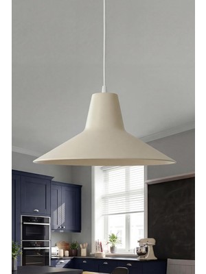 Asitan Ruby Metal Sarkıt Avize, Bohem Tavan Lambası ve Salon Oturma Odası Aydınlatması - Krem - 30 cm