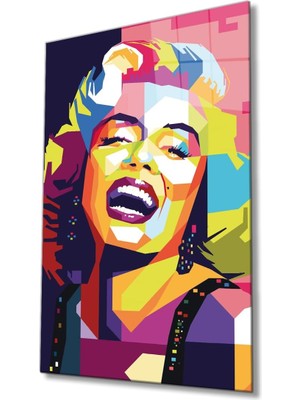 Asitan Renkli Marilyn Monroe Cam Tablo