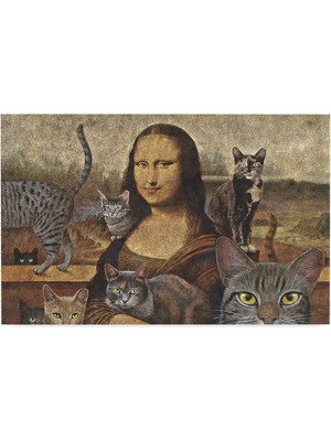 Asitan Kedi Köpek Komik Tasarımlı Dekoratif Kapı Önü Paspas, Dış Mekan/ev Içi/banyo/mutfak/yatak