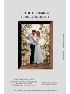 Asitan Yhfoto 1 Adet 30X40 Mdf A3 Ahşap-Siyah 2 Renk Karışık