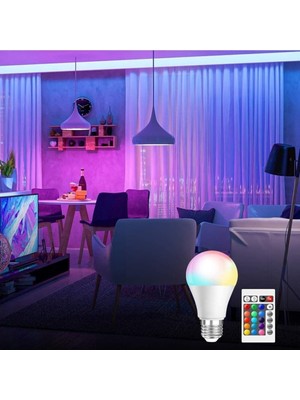 Asitan Yeni 2025 Rgb LED Ampul Çok Renkli LED Home Uzaktan Kumandalı Dim Edilebilir Ampul Rengarenk Ampü
