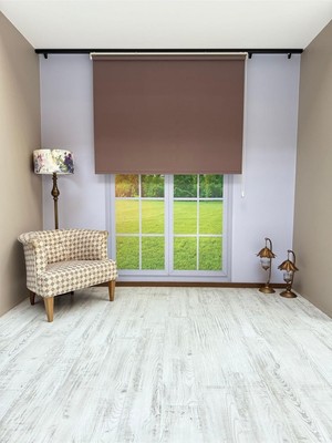 Asitan Stor Perde Ithal Mat Polyester Koyu Kahve P1620 40 x 200