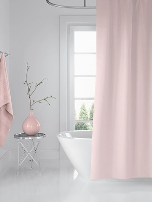 Asitan Tropik Home Pudra Banyo Perdesi-Banyo Dekorasyon Perdesi 180X200CM Gül Kurusu Duş Perdesi