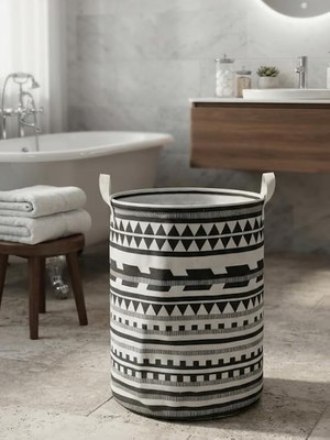 Asitan Mucit Home Katlanabilir Çamaşır Oyuncak Sepeti Karışık Desen