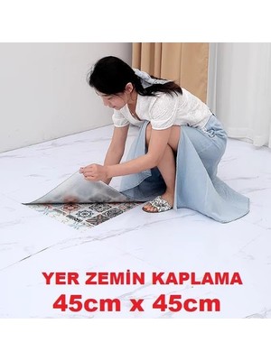 Asitan 45CM x 45CM 1 Adet Yapışkanlı Parke Floor Pvc Panel Yer Zemin Kaplama Paneli Arkası Kauçuklu 15