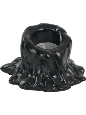 Asitan Siyah Mumluk Şamdan Tealight Mum Uyumlu Küçük Erimiş Mum Model 8682874833438
