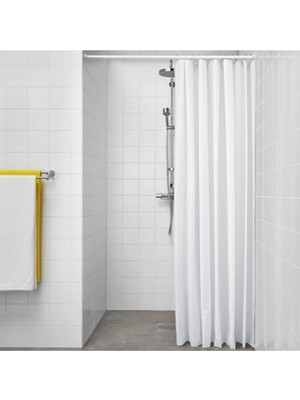 Asitan Ikea Bjarsen Duş Perdesi, Beyaz, 180X200 cm