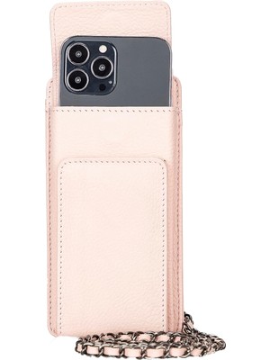 Asitan Deri Cüzdan & Telefon Kılıfı 2'si 1 Arada, Hakiki Deri, Zincir Askı, Rfıd Koruma, Telefon Bölm