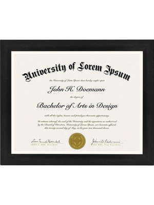 Asitan (1, Black) - Americanflat Document Frame - Made To Display Certificates 22CM x 28CM - Document Frame