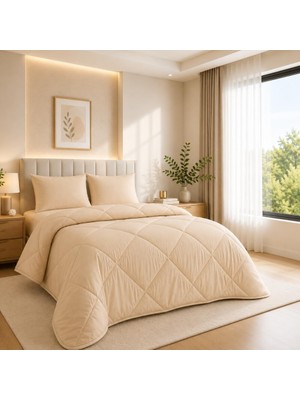 Asitan Bej Soft Silikon Yorgan Çift Kişilik 195 * 215