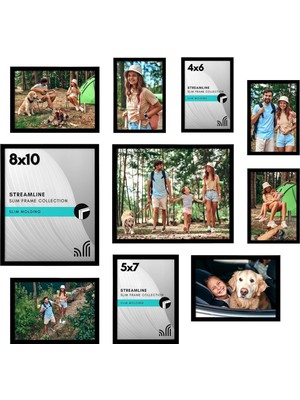 Asitan 10'lu Paket Siyah Resim Çerçeveleri Kolaj Duvar Dekoru - Galeri Duvar Çerçevesi Seti Iki 8X10,