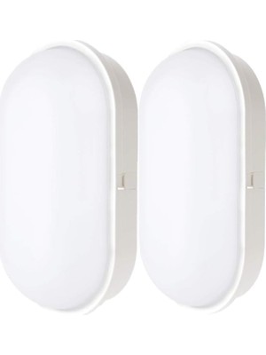 Asitan Su Geçirmez 20W Beyaz Kasa Gün Işık 4200K Bahçe Teras Banyo Iç Dış Mekan LED Işık 2000LM (2