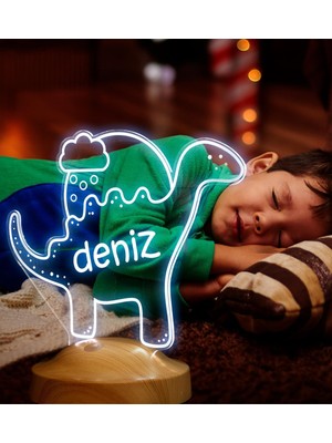 Asitan Bebek Hediyesi Çocuklara Hediye LED Lamba Doğum Günü Hediyesi Sevimli Dino Dinazor Temalı Parti