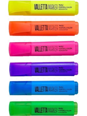 Asitan Valletta Meno 6'li Fosforlu Kalem Seti