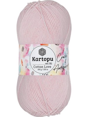 Asitan Kartopu Cotton Love El Örgü Amigurumi Ipi Yünü 100 gr K699 Açık Pembe
