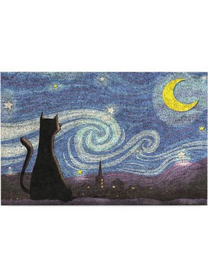 Asitan Monnhein Kedi Köpek Komik Tasarımlı Dekoratif Kapı Önü Paspas, Dış Mekan/ev Içi/banyo/mutf