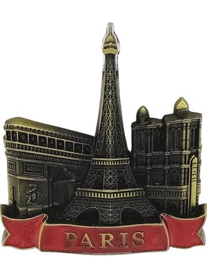 Asitan Vintage Metal 3D Magnet Paris Fransa 7 cm