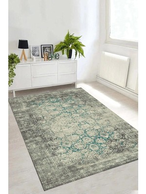 Asitan Carmine CARPET(1956) Dijital Baskılı Dekoratif Yıkanabilir Kaymaz Taban Halı Yeşil 160 x 230