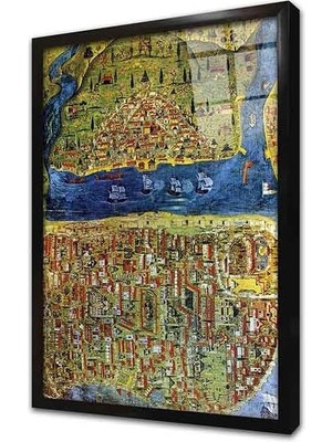 Asitan Tablosan Istanbul Matrakçı Nasuh Çerçeveli Cam Tablo 50X70 cm CB21099