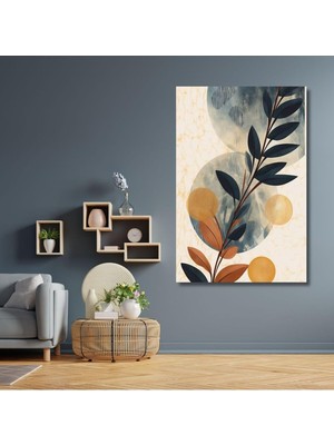 Asitan Tekli Dikey Kanvas Duvar Tablosu Soyut Soft Yaprak Tasarım, 60 x 90