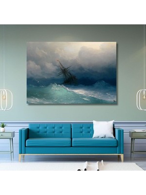 Asitan Gaagart Tekli Yatay Kanvas Tablo Ivan Aivazovsky Ship On Stormy Seas 100 x 70 GARTNM8588