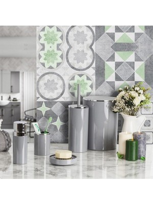 Asitan Prima Nova, Primanova Lenox 5'li Banyo Aksesuar Set - Gri, EVİDEA7028