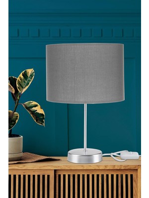Asitan Ag Lightdesign Gri Abajur Yatak Odası Salon Modern Şık Masa Lambası Agnm7