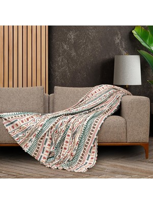 Asitan Latuda Concept Softmicro Boho Etnik Desenli Mikrofiber Koltuk Örtüsü ve Tv Battaniyesi, Koltuk Ş
