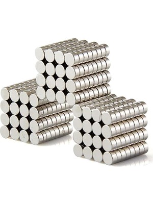 Asitan Dünya Magnet 200 Adet 6mm x 2mm Yuvarlak Güçlü Neodyum Mıknatıs Magnet