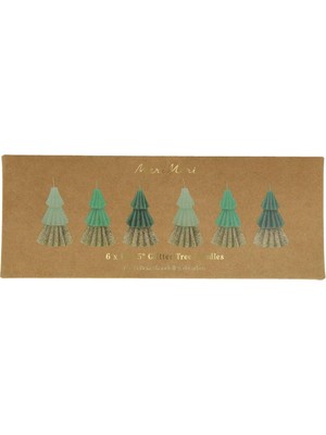 Asitan Green Mini Tree Candles - Yeşil Mini Ağaç Mumlar (6'li)