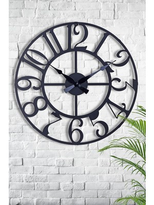 Asitan Duvar Saati 70CM Sessiz Siyah Metal Kasa Modern Büyük Duvar Saati Bonnimetal 70 Siyah Mds-70 MYK12