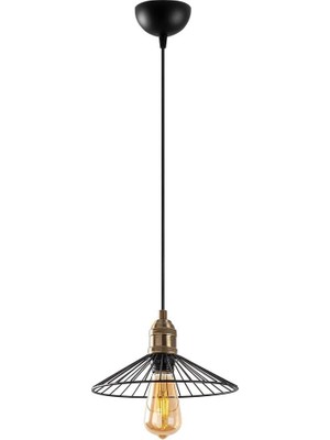 Asitan Modern Metal Gövdeli Tekli Sarkıt Avize, Salon ve Mutfak Için E27 Uyumlu, SIYAH-11310