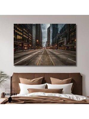 Asitan Tekli Yatay Kanvas Duvar Tablosu New York Cadde Görseli, 40 x 30