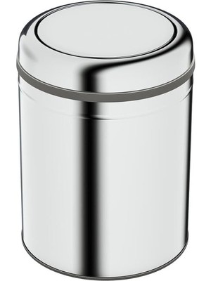 Asitan Aqua Bagno Basic Çöp Kovası - Sallanır Kapaklı 5 L, Parlak Krom Paslanmaz-35.99.57.04.01