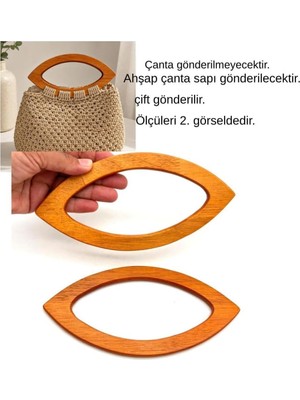 Asitan Angel Çanta Aksesuar Kayık Model Koyu Ahşap Renk Ahşap Çanta Sapı