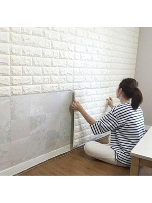 Asitan 3D Tuğla Desenli Kendinden Yapışkanlı Duvar Paneli 58X38 cm