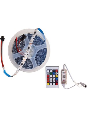 Asitan Akan Rgb Şerit Pixel LED 60 LED 12V 5m Kumandalı Trafosuz